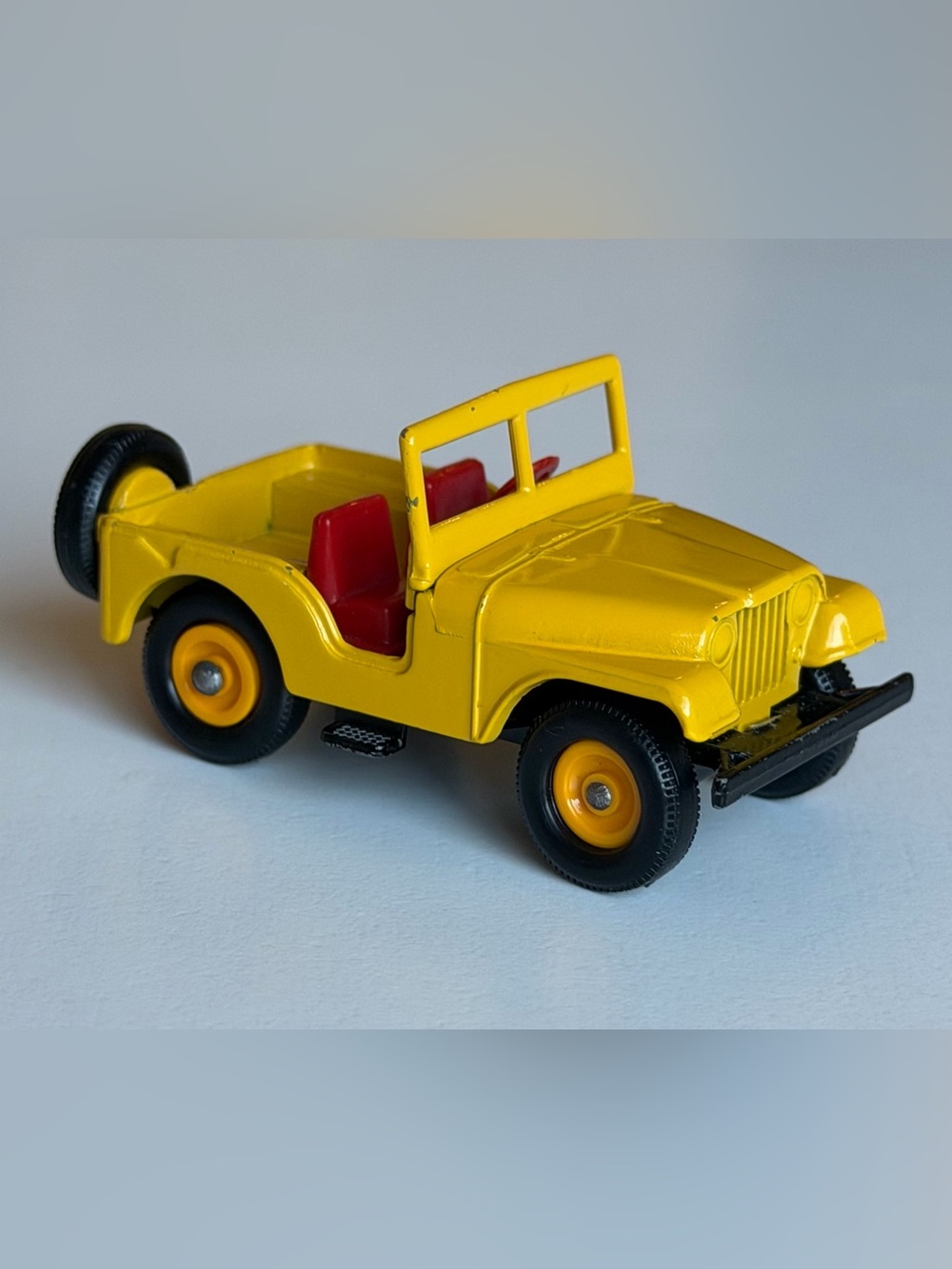 Vintage Matchbox No. 72 Jeep CJ-5 Yellow Wheels Lesney England